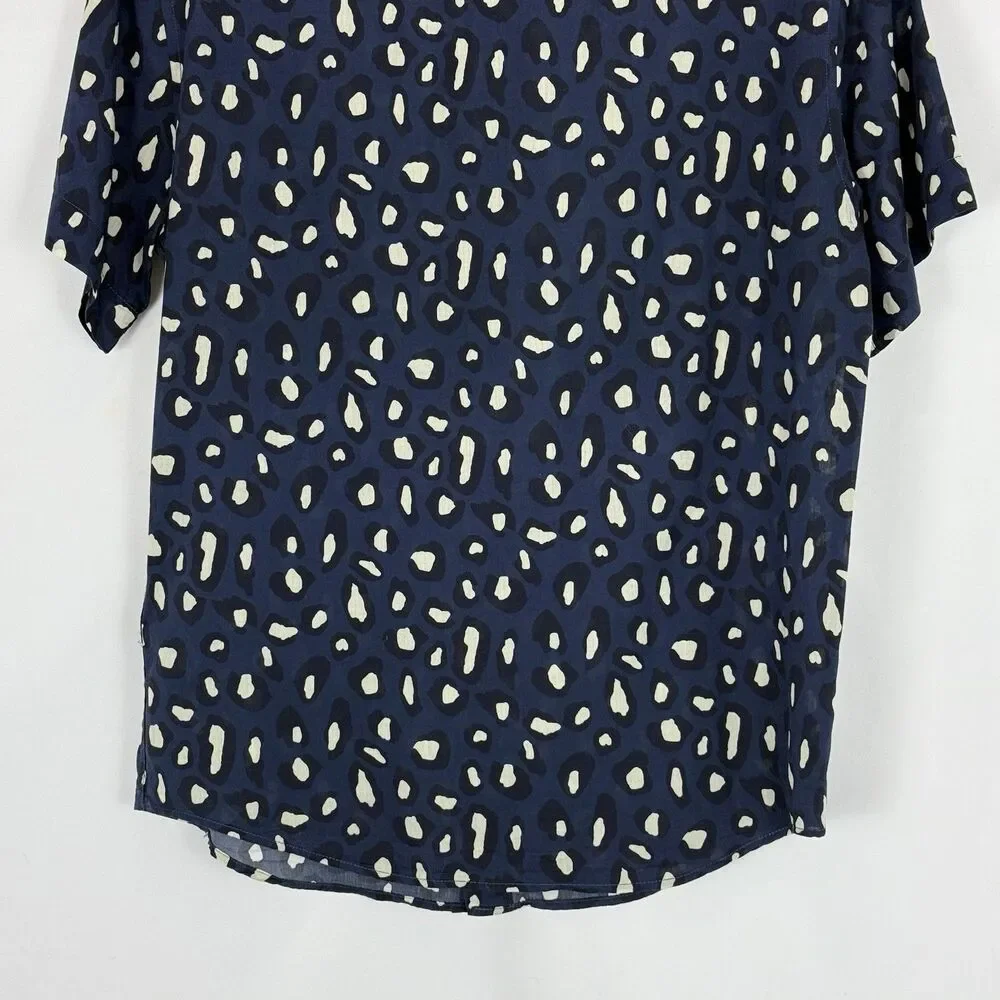 Banana Republic Mens Small Untucked Slim Fit Dress Shirt Navy Blue